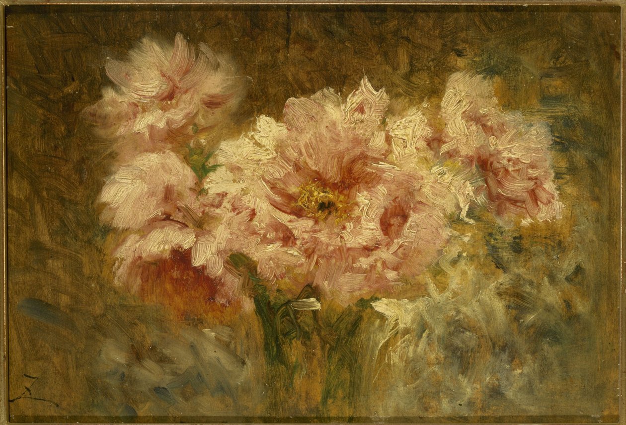 Blomster, 2. halvdel af 1800-tallet (olie på træ) af Félix Ziem