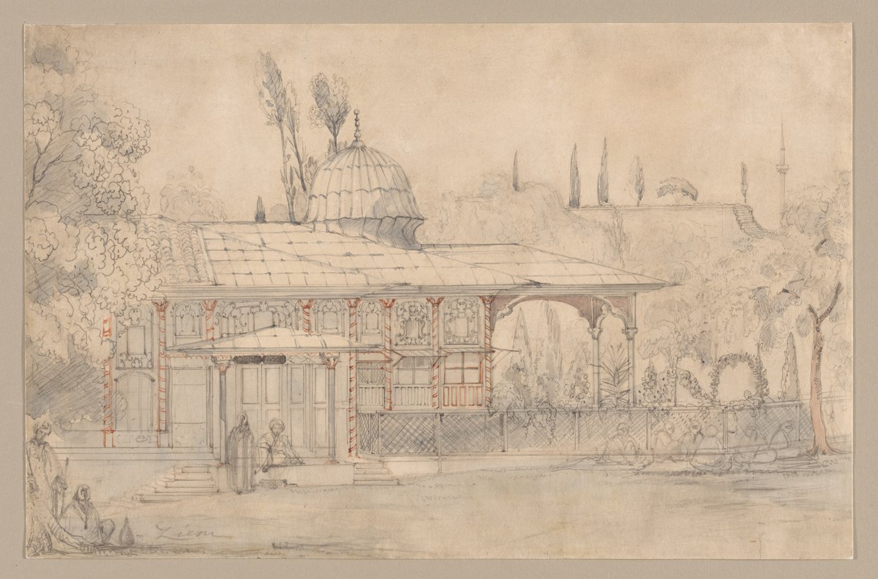 Pavillon nær en moske (recto) af Félix Ziem