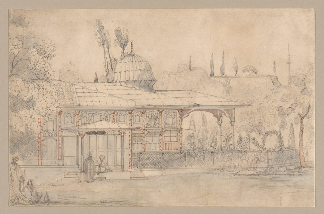 Pavillon nær en moske, 1800-tallet. af Félix Ziem