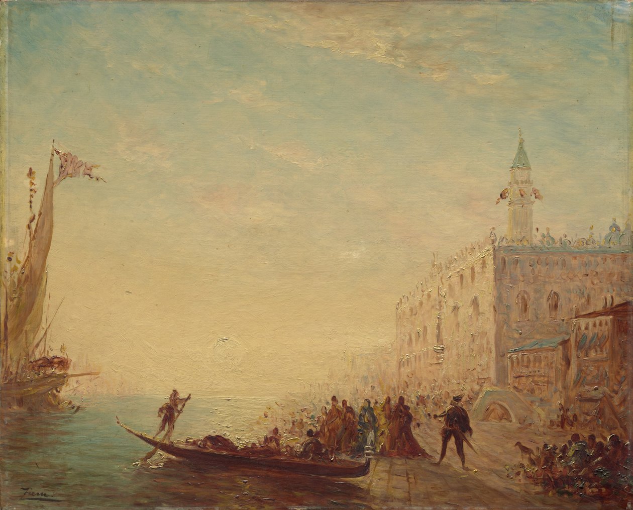 Riva degli Schiavoni, Solnedgang, 1880