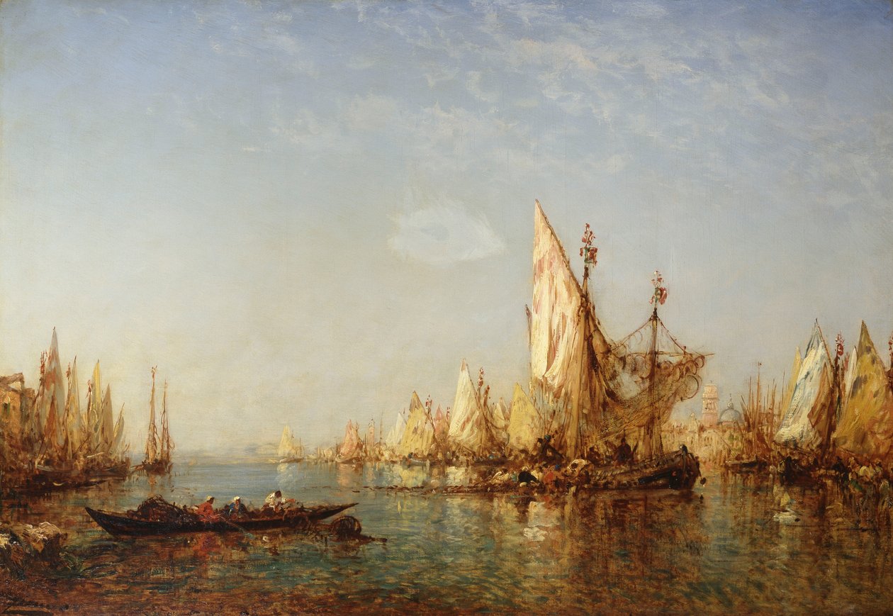 Forsendelse på Canal Grande, Venedig, af Félix Ziem