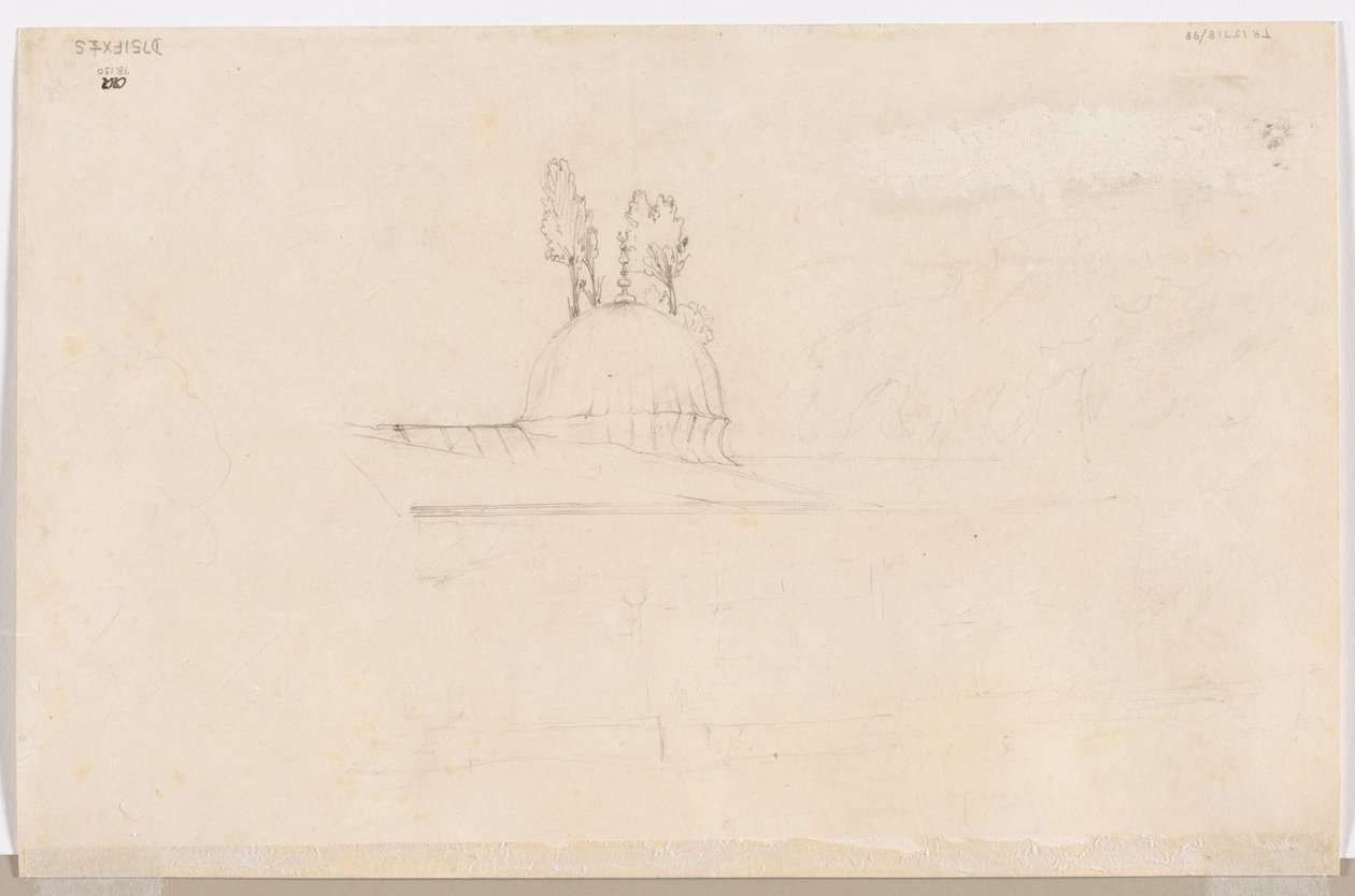 Skitse til Pavillon nær en moske, 1800-tallet. af Félix Ziem
