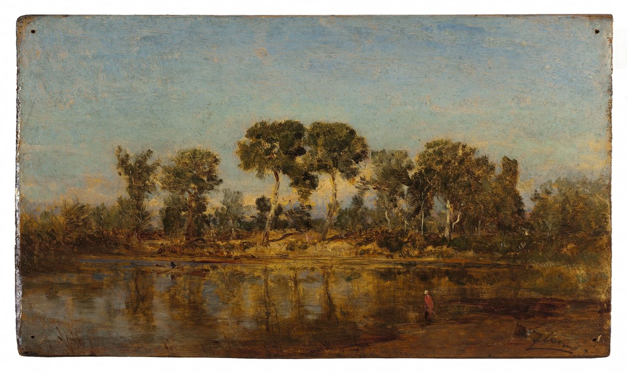 Rhône mellem Arles og Avignon, mellem 1860 og 1865 (olie på træ) af Félix Ziem