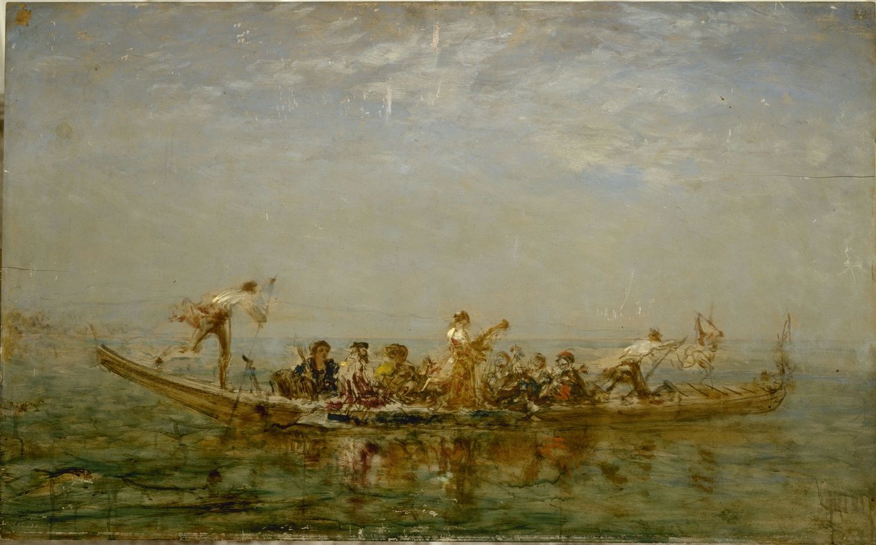 The caïque, mellem 1880 og 1890 (olie på træ) af Félix Ziem