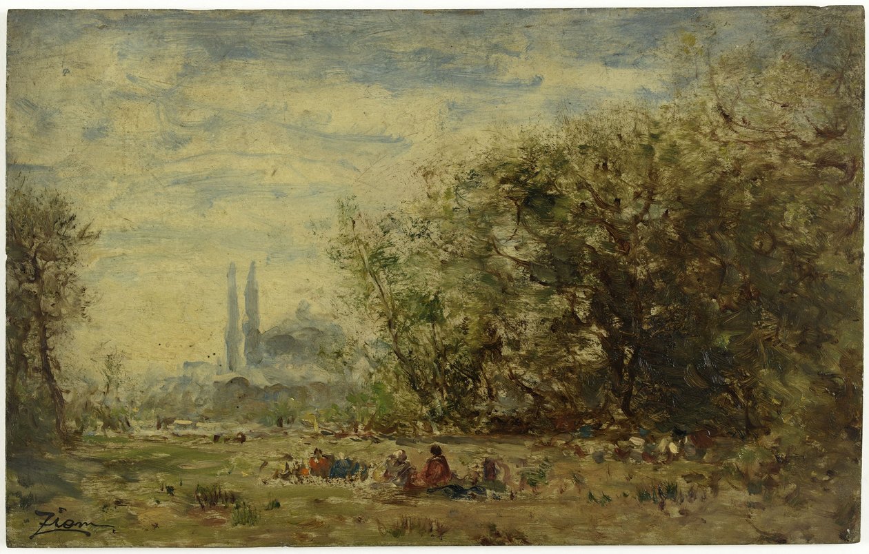 Asiens ferske vande, nær Konstantinopel, mellem 1880 og 1890 (olie på træ) af Félix Ziem