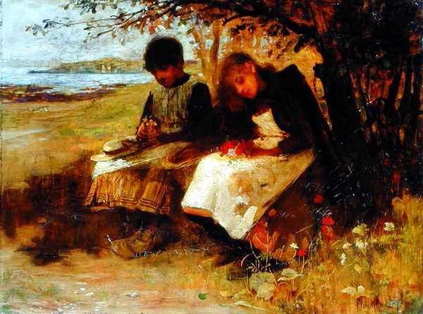 Vilde blomster (olie på lærred) af Flora Macdonald Reid