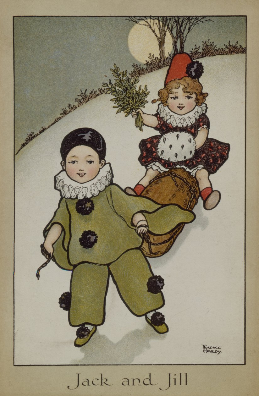 Jack og Jill, victoriansk kort af Florence Hardy