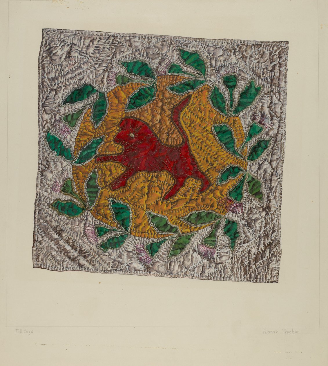 Quiltblok "Red Lion" af Florence Truelson