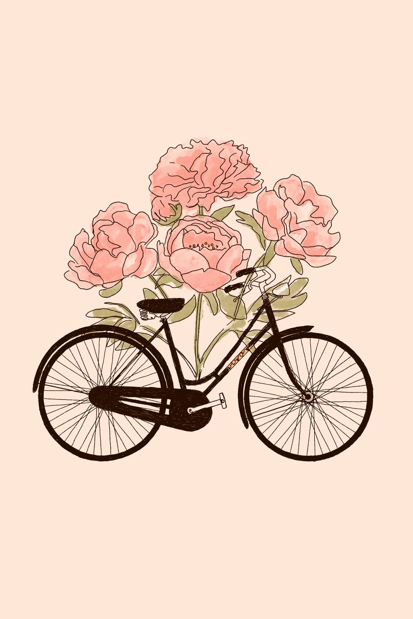 Cykel og blomst: Paris, 2022 (digital) af Florent Bodart