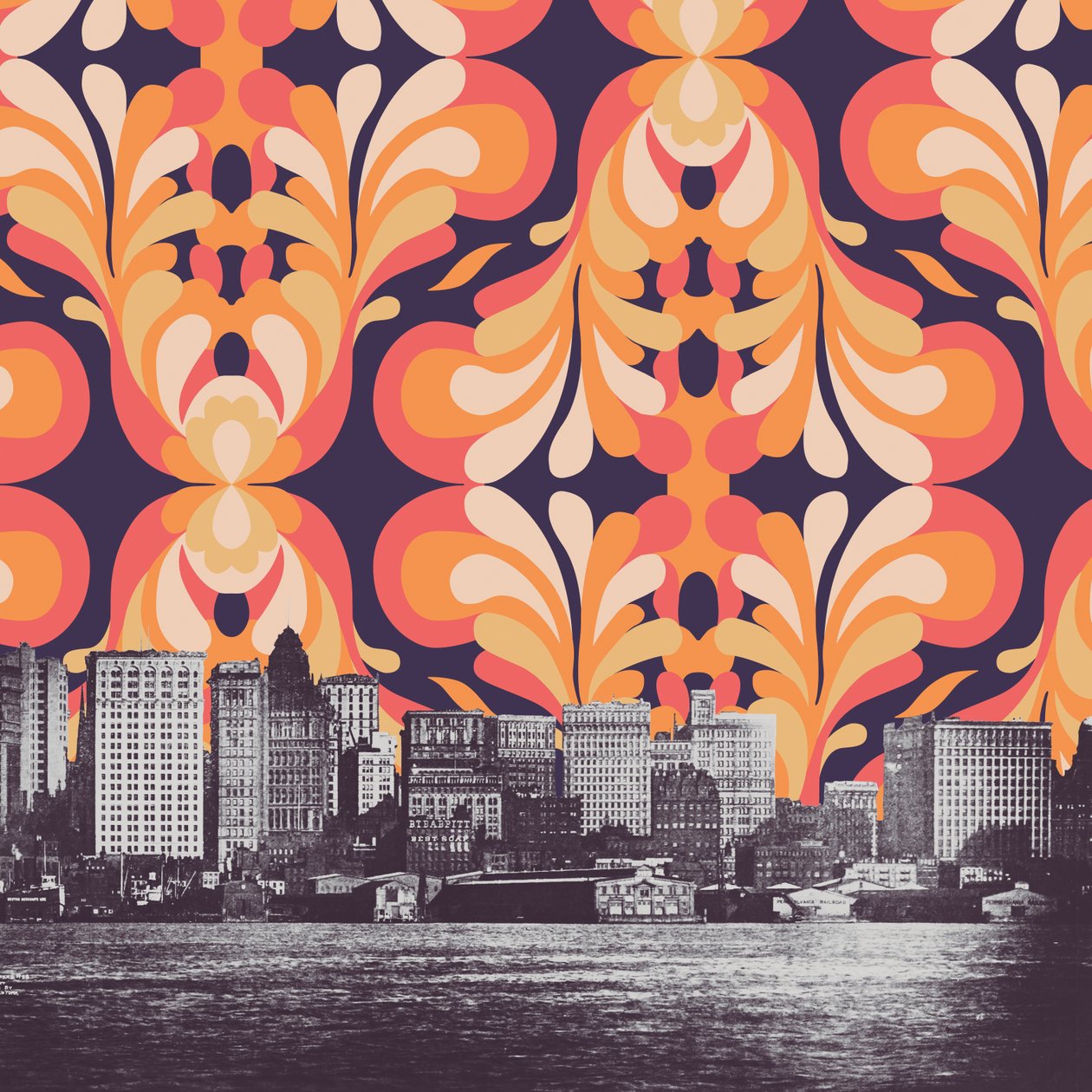 Farverig himmel over New York af Florent Bodart