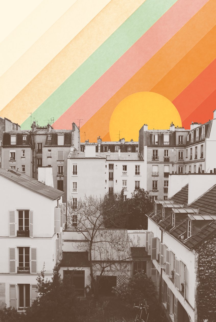 Rainbow Sky Above Paris, 2020 (valokuvaus, digitaalinen) af Florent Bodart