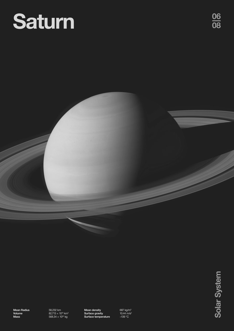 Saturn: Minimal Planets Datas, 2023 (digital) af Florent Bodart