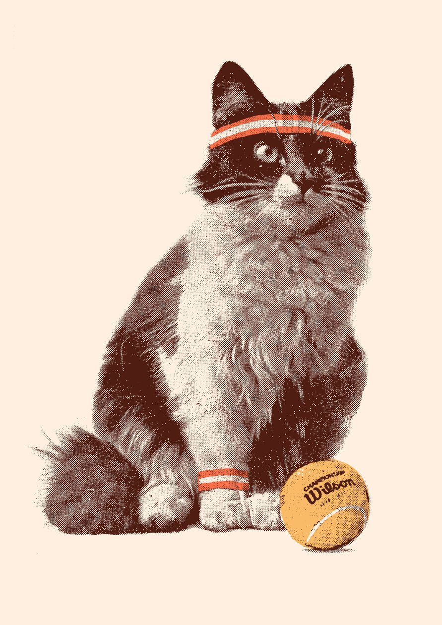 Tennis Cat, 2021 (digital) af Florent Bodart