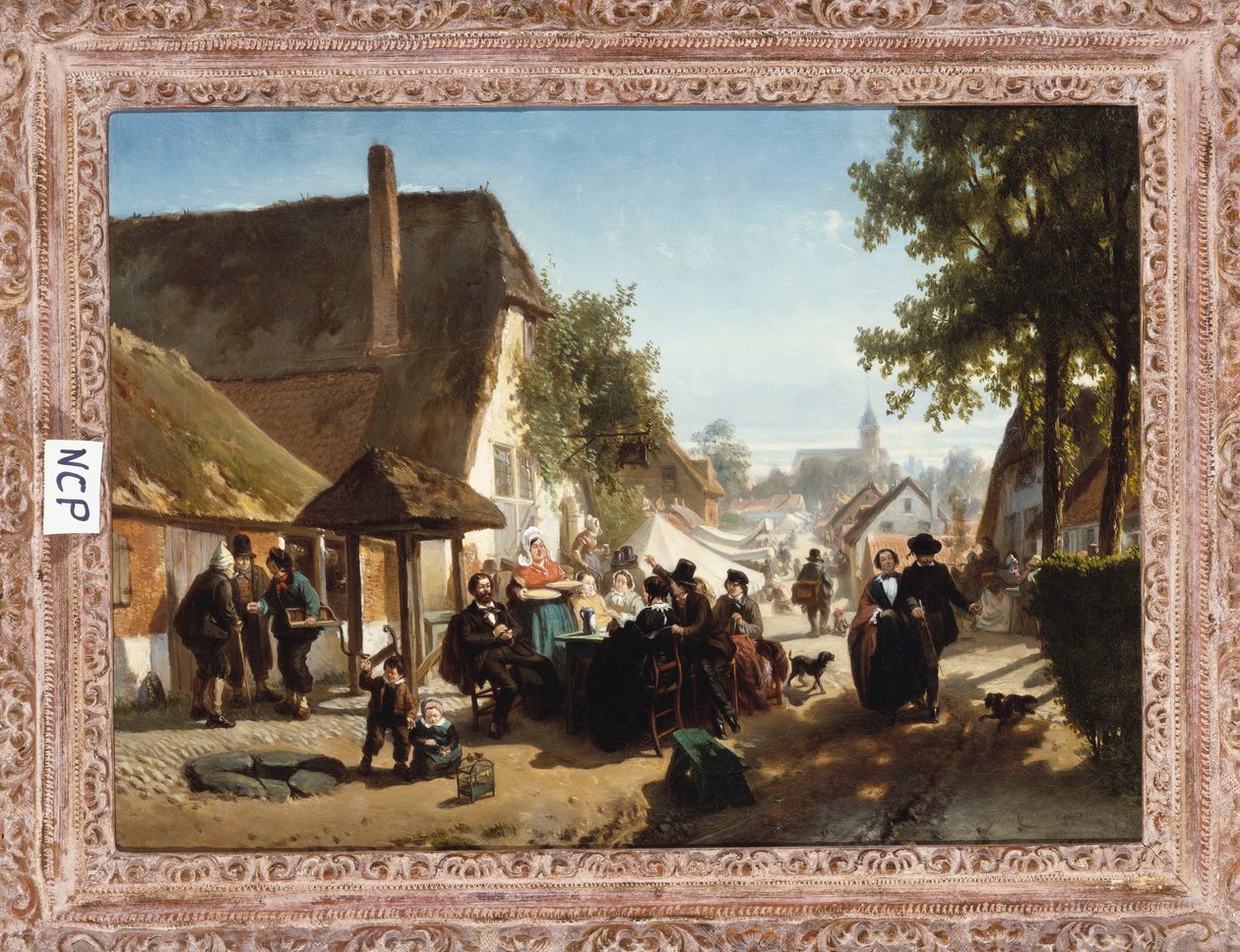 Frokost på kroen, 1886 af Florent Nicolas Crabeels