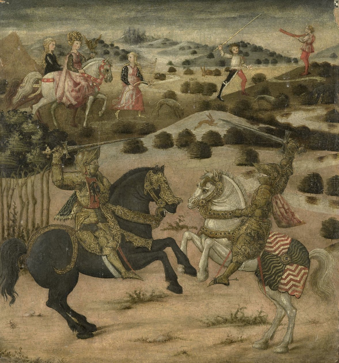 Legend of a Knight (endepanel af en cassone), 1450-74 (panel) af Florentine School