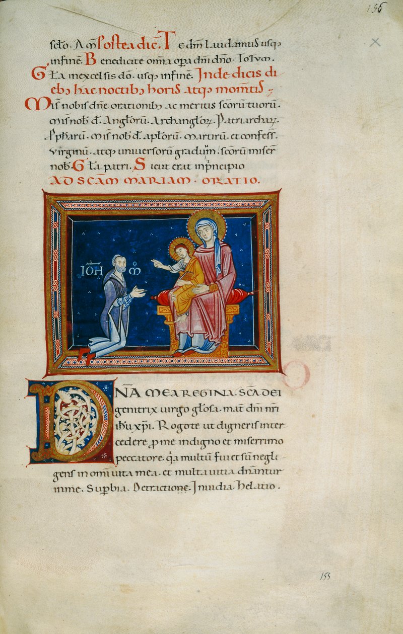 Madonna på sin trone med barnet og donor (Cod. Pluteo XVII.3, ca. 155) af Florentine School