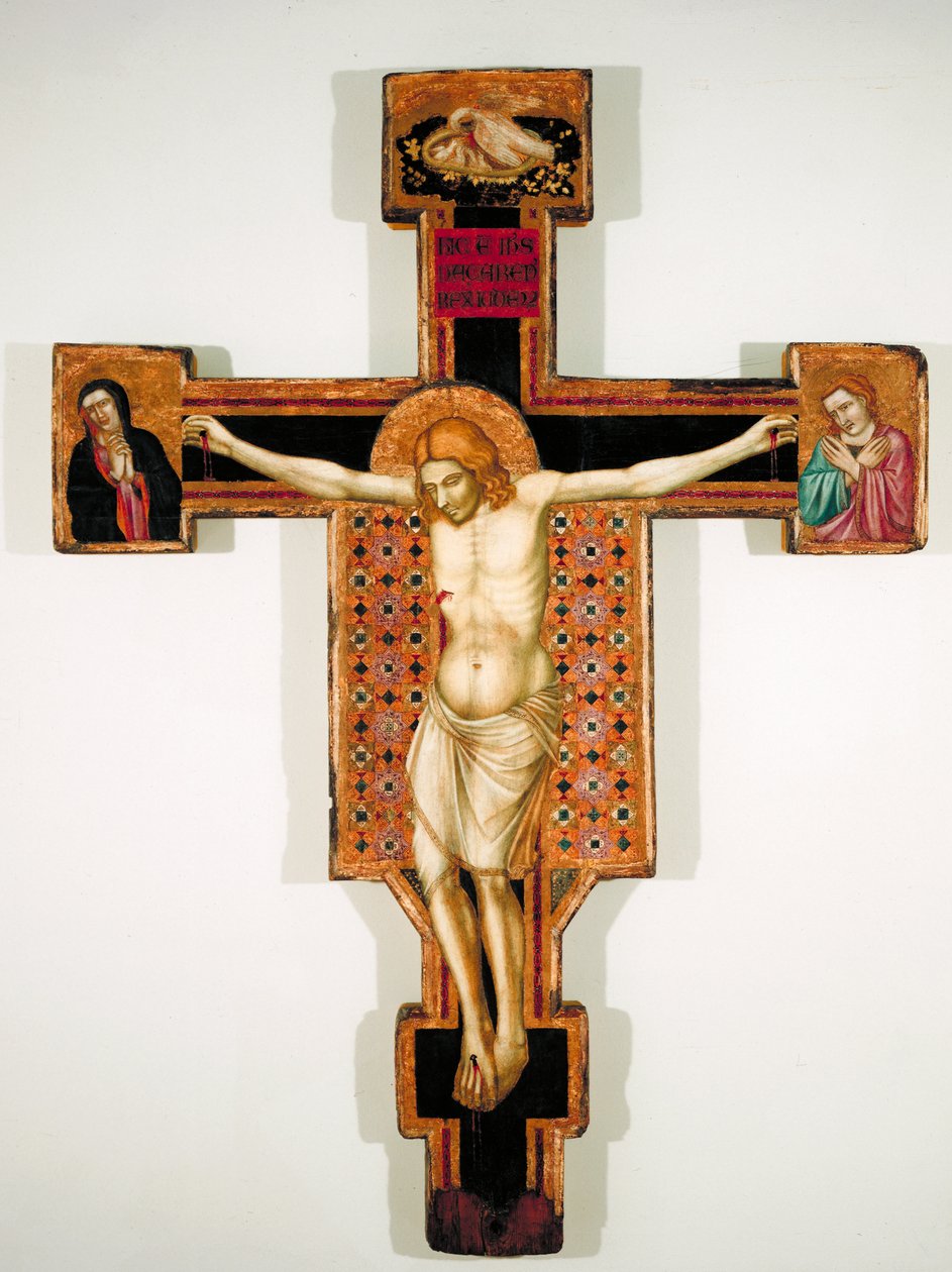 Malet krucifiks, ca. 1325-35 (tempera på panel) af Florentine School