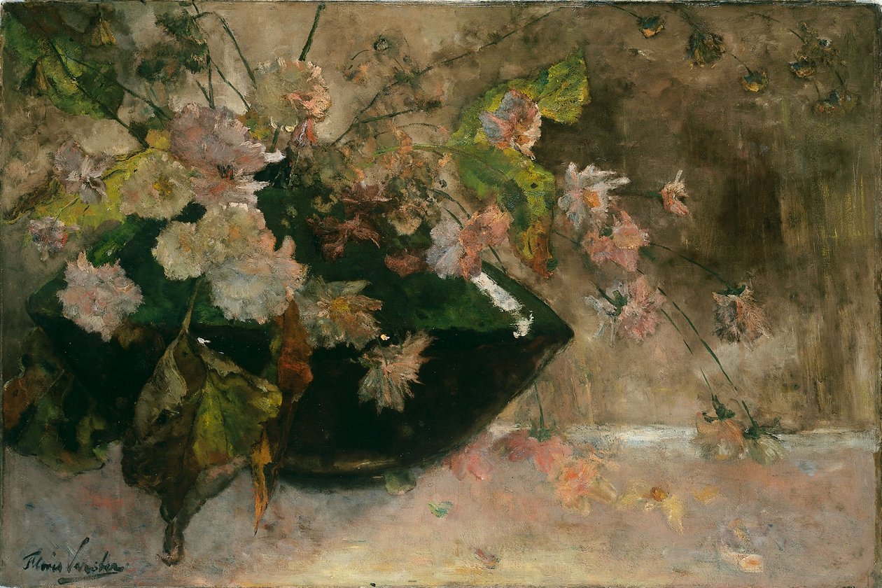 Stilleben med pæoner. af Floris Verster