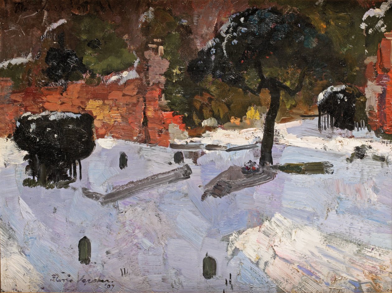 Kirkegård i Warmond, 1907 af Floris Verster