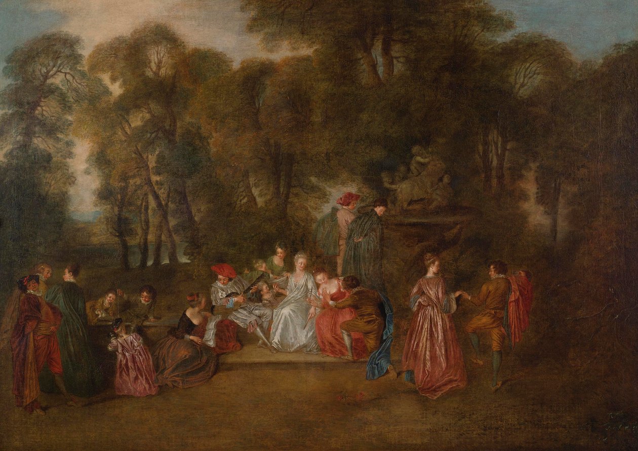 Galant fest af Follower of Antoine Watteau
