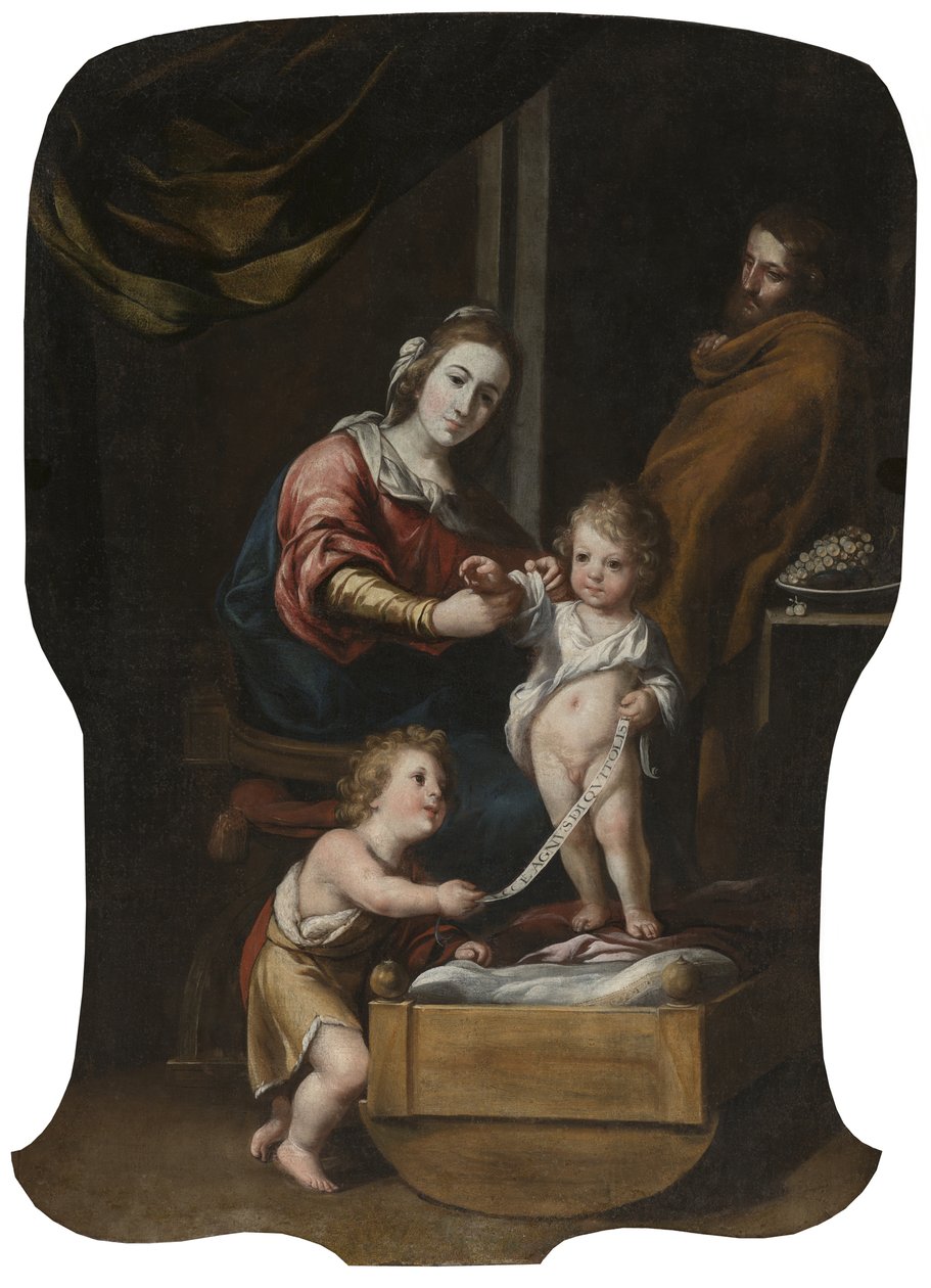 Hellig familie med den hellige Johannes barnet af Follower of Antonio del Castillo y Saavedra  