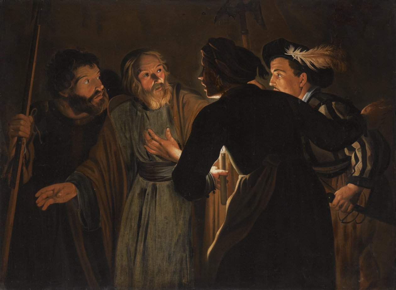 Nægtelsen af Sankt Peter af Follower of Gerard Seghers