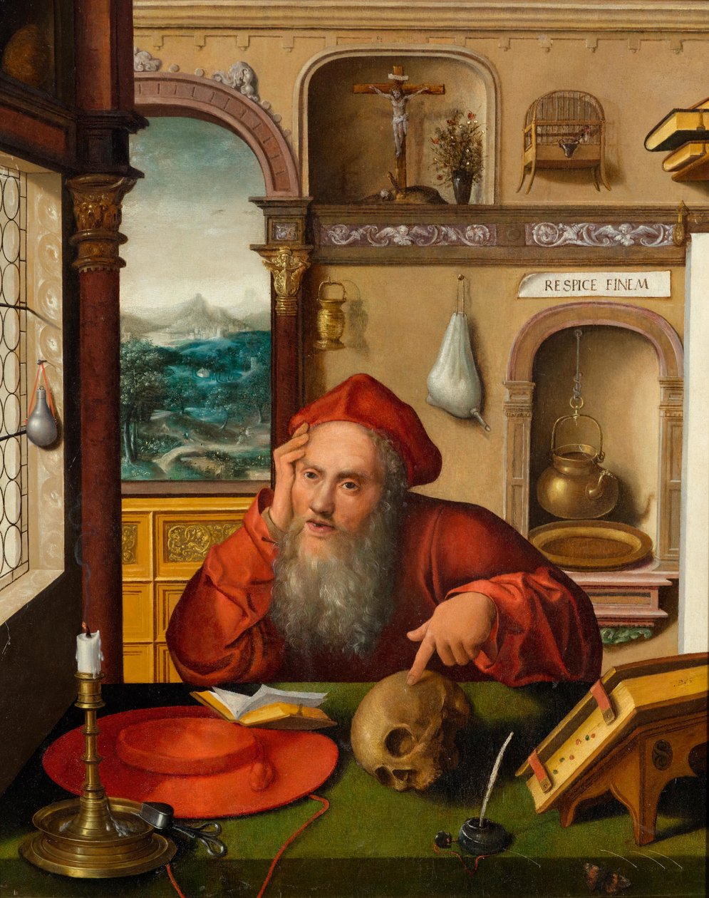 Sankt Jerome i sagen af Follower of Joos van Cleve