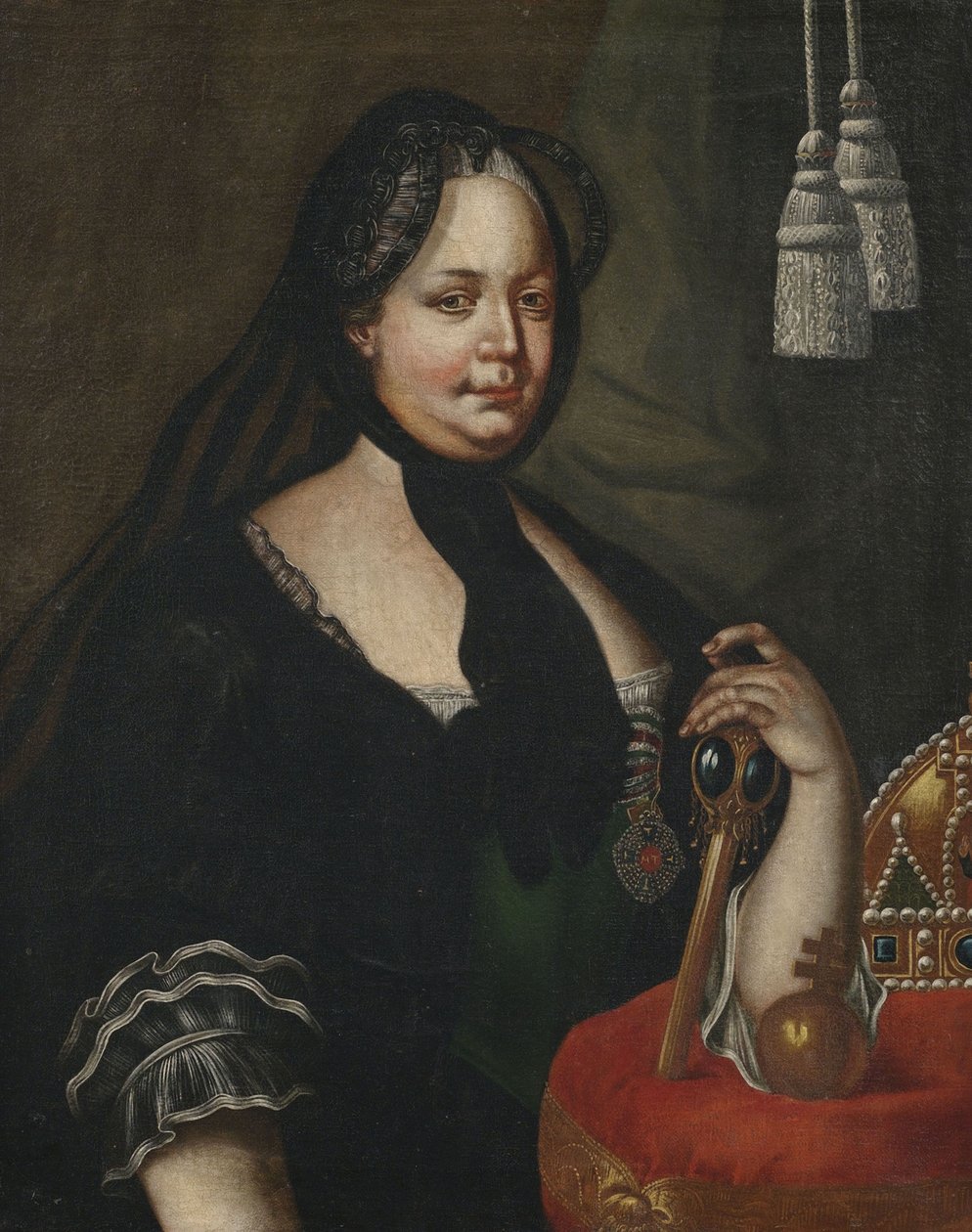 Kejserinde Maria Theresa i enke kostume af Follower of Joseph Ducreux