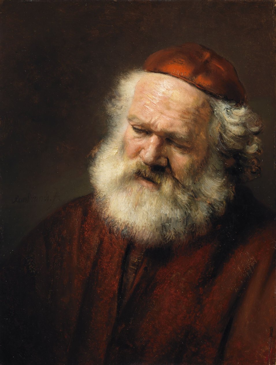 Hoved af en gammel mand af Follower of Rembrandt