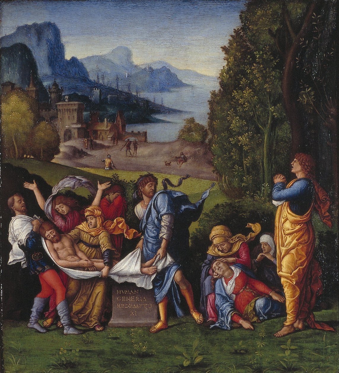 Hollandsk: Kristi gravlæggelse Gravlæggelsen af Follower of Andrea Mantegna