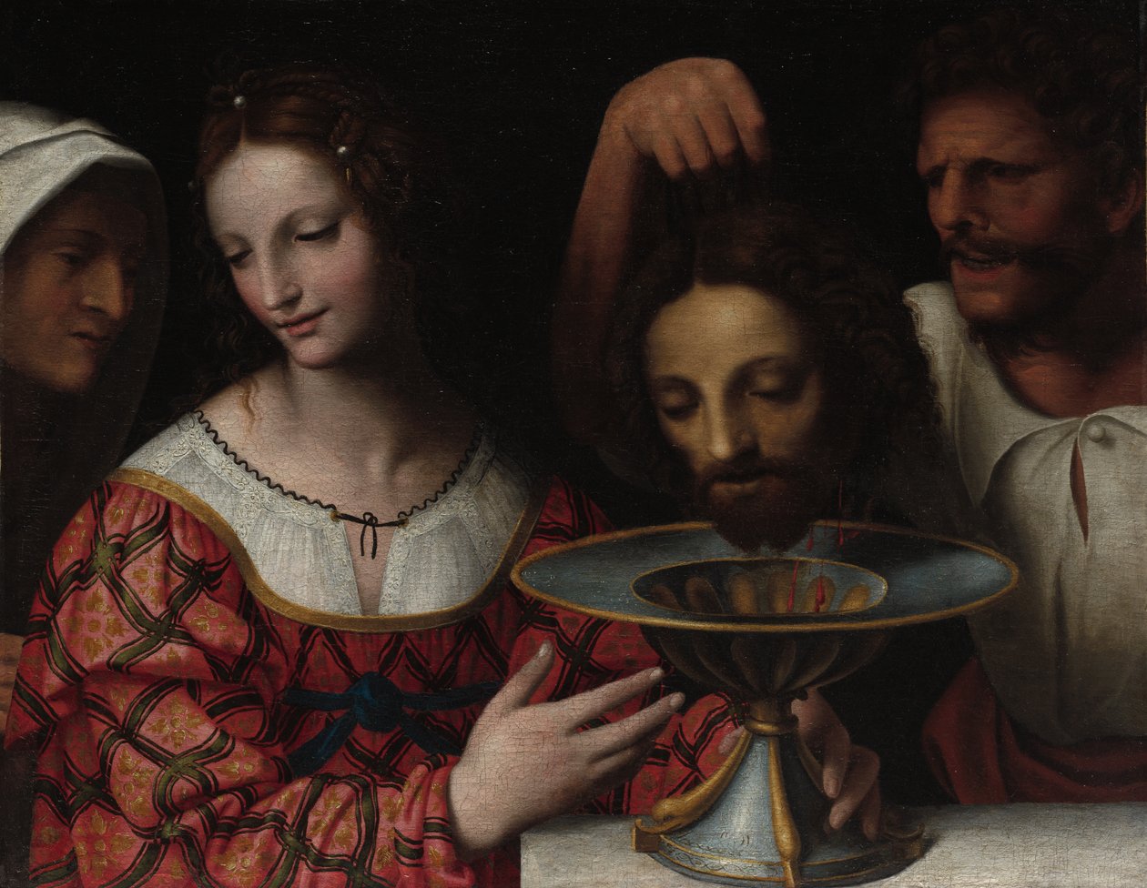 Salome med Johannes Døberens Hoved af Follower of Bernardino Luini