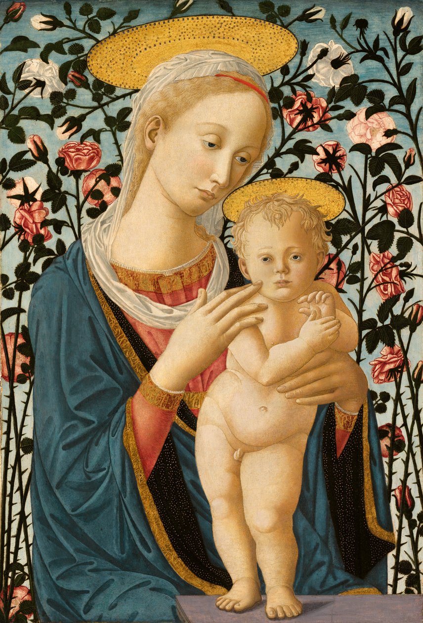 Madonna og barn af Follower of Fra Filippo Lippi and Pesellino