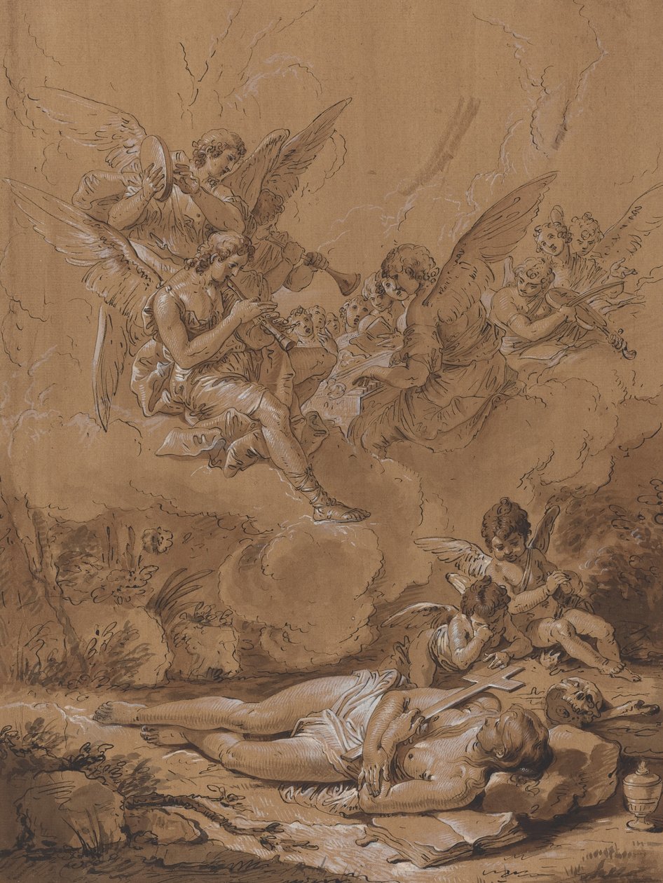 Magdalenes død af Follower of Francesco Fontebasso