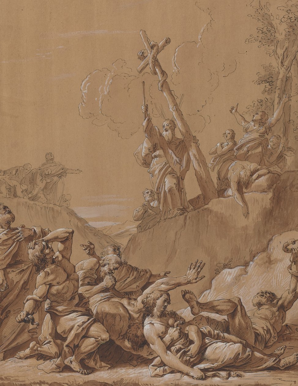 Moses og den skamløse slange af Follower of Francesco Fontebasso
