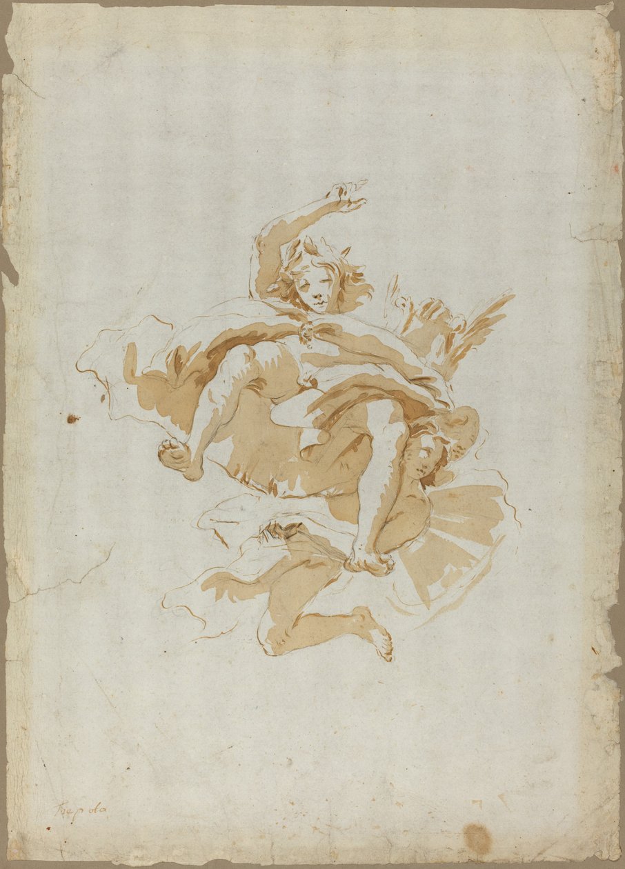 Tegning til et loftfresko af Follower of Giovanni Battista Tiepolo