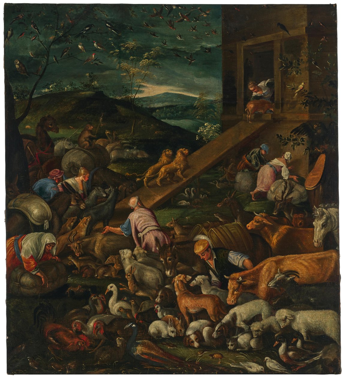 Jacopo Bassano (efterfølger) Dyrenes indtræden i Noahs Ark af Follower of Jacopo Bassano