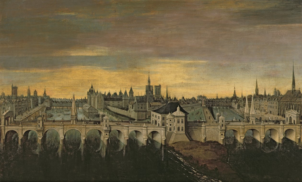 Design til konstruktionen af Pont-Neuf, ca. 1577 af Fontainebleau School