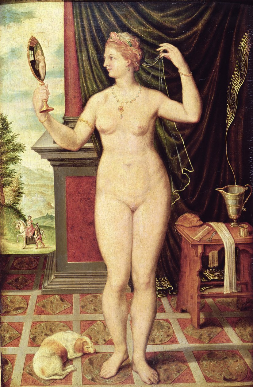 Venus med et spejl af Fontainebleau School