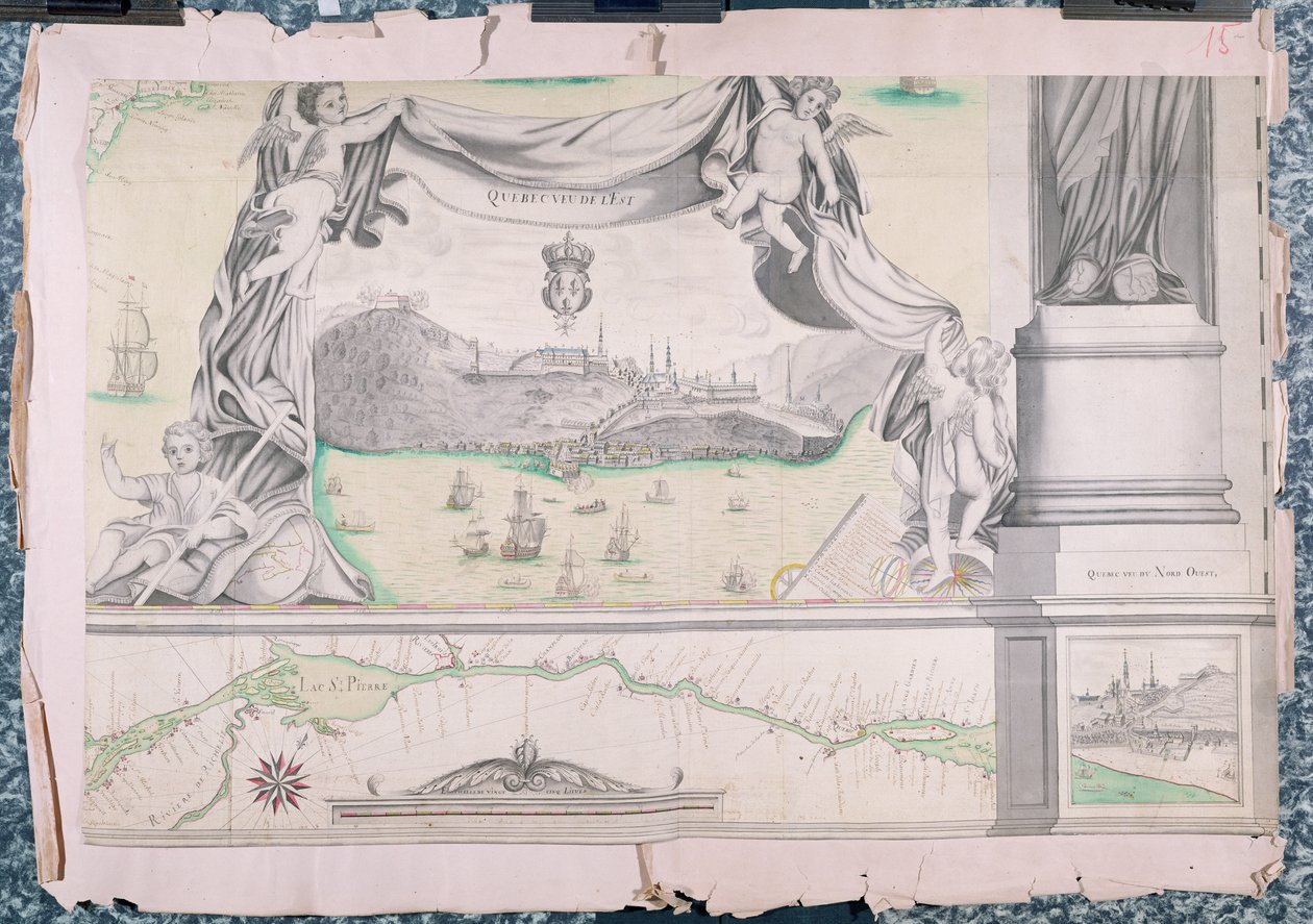 Quebec set fra øst, 1699 af Fonville