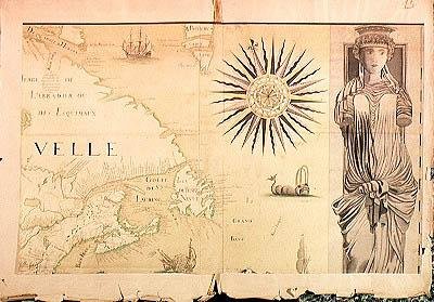 Kort over Nouvelle-France (Canada) 1699 (se også 187069) af Fonville Fonville