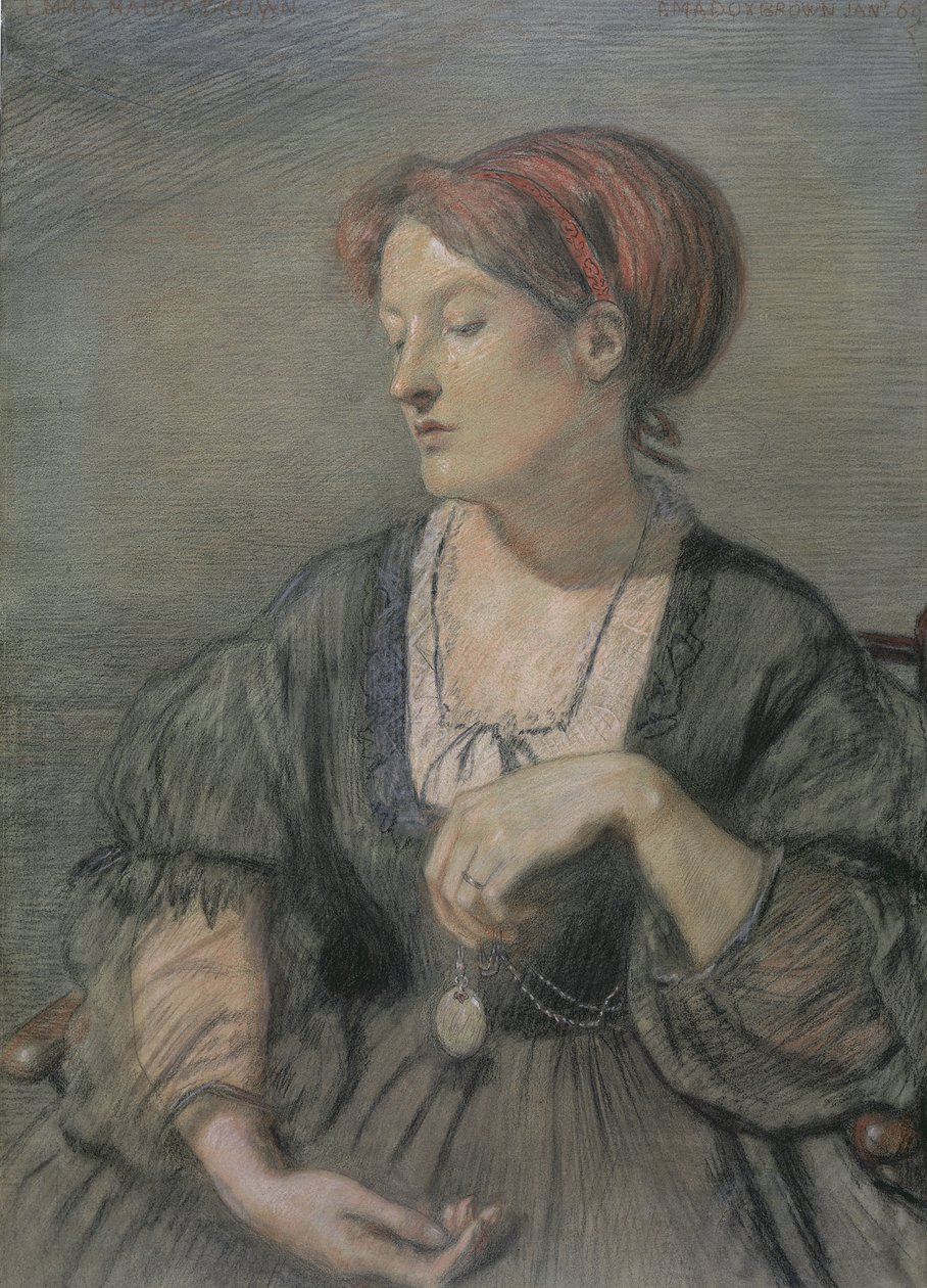 Emma Madox Brown (1829-90) 1869 (pastel) af Ford Madox Brown