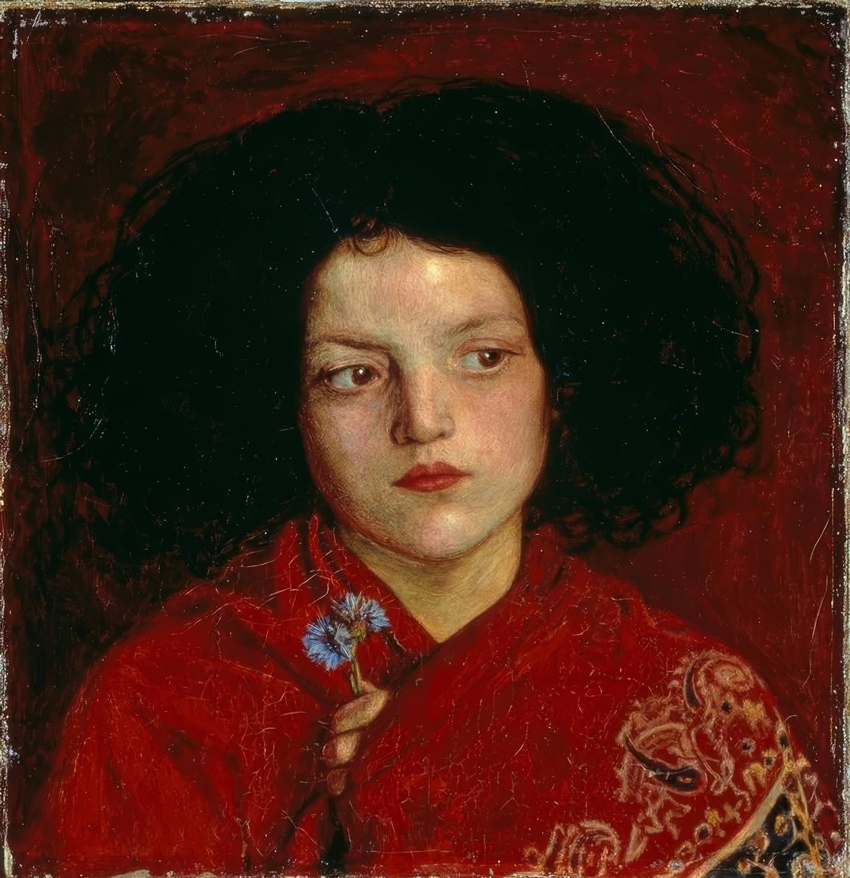 F.M. Brown, den irske pige af Ford Madox Brown