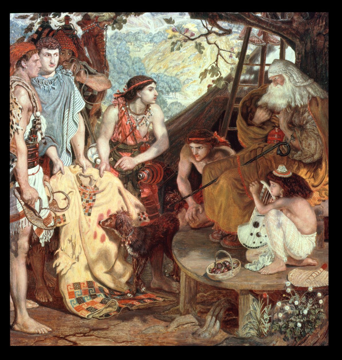 Jacob og Josephs frakke, 1871 (panel) af Ford Madox Brown