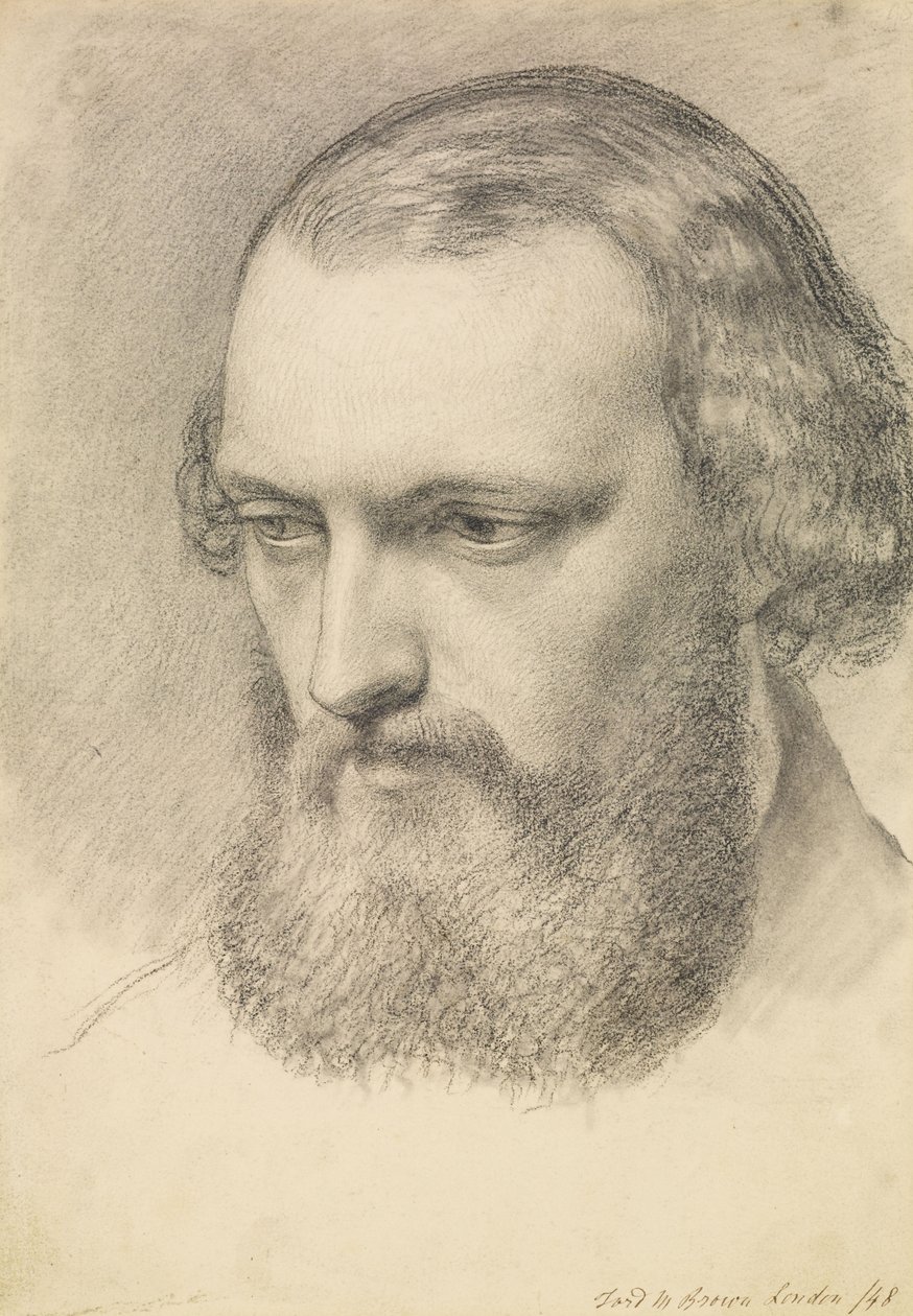 Portræt- Hovedstudie af Daniel Casey (trekvartssyn) af Ford Madox Brown