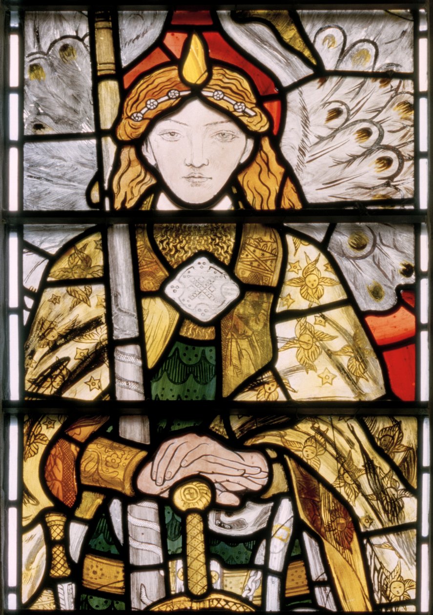 Ærkeenglen Uriel, 1862 (farvet glas) af Ford Madox Brown
