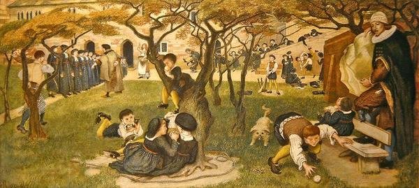Chethams livsdrøm (farvet kridt på papir) af Ford Madox Brown