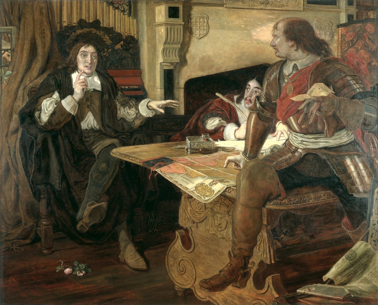 Cromwell, beskytter af Vaudois af Ford Madox Brown