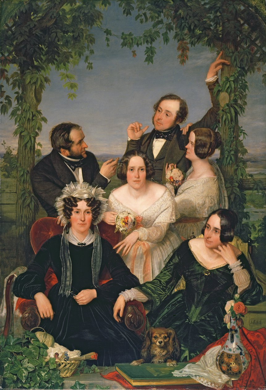 Familiegruppe (The Bromley Family) 1844 (olie på lærred) af Ford Madox Brown