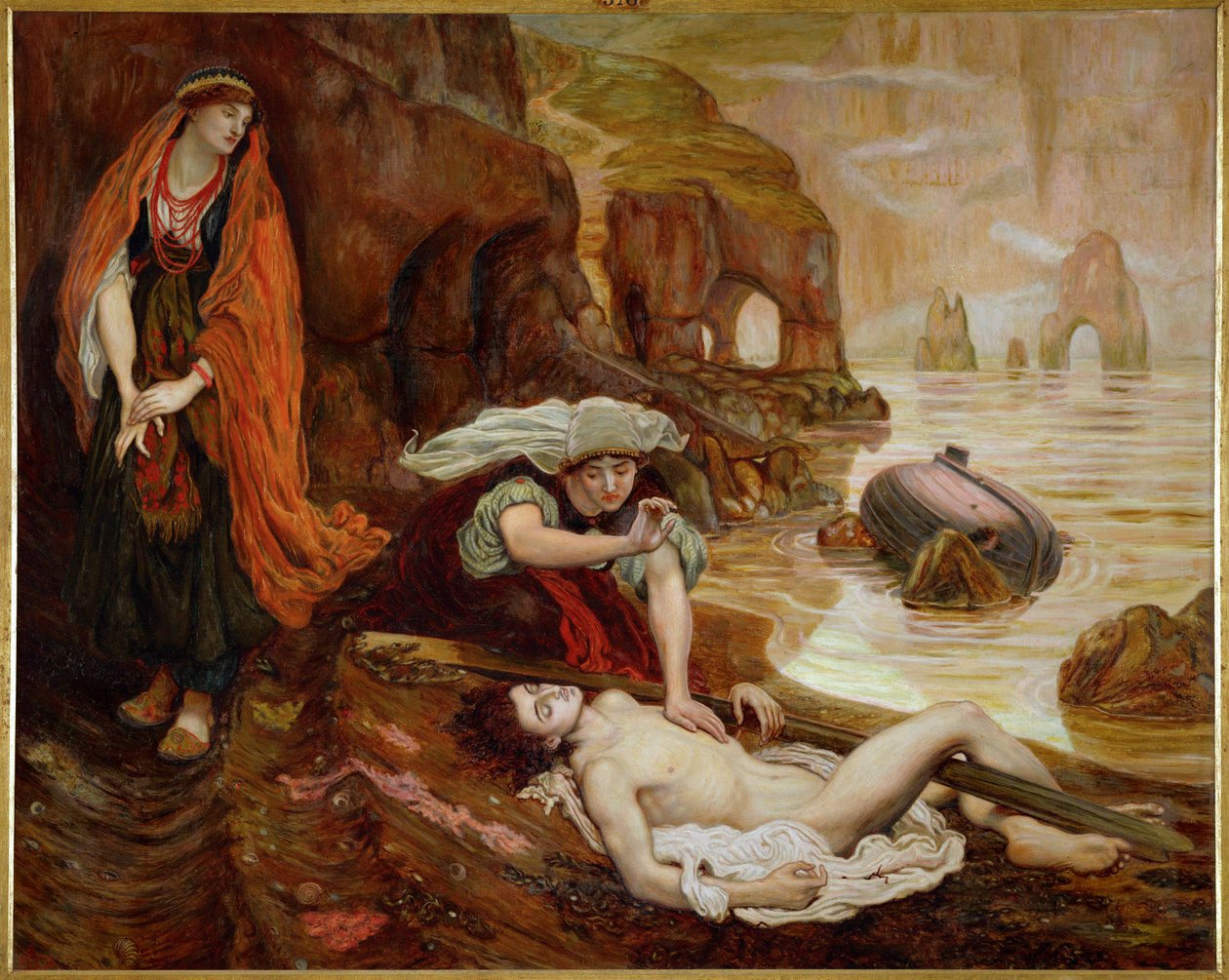 Haydee opdager Don Juans lig ... (maleri på lærred) af Ford Madox Brown