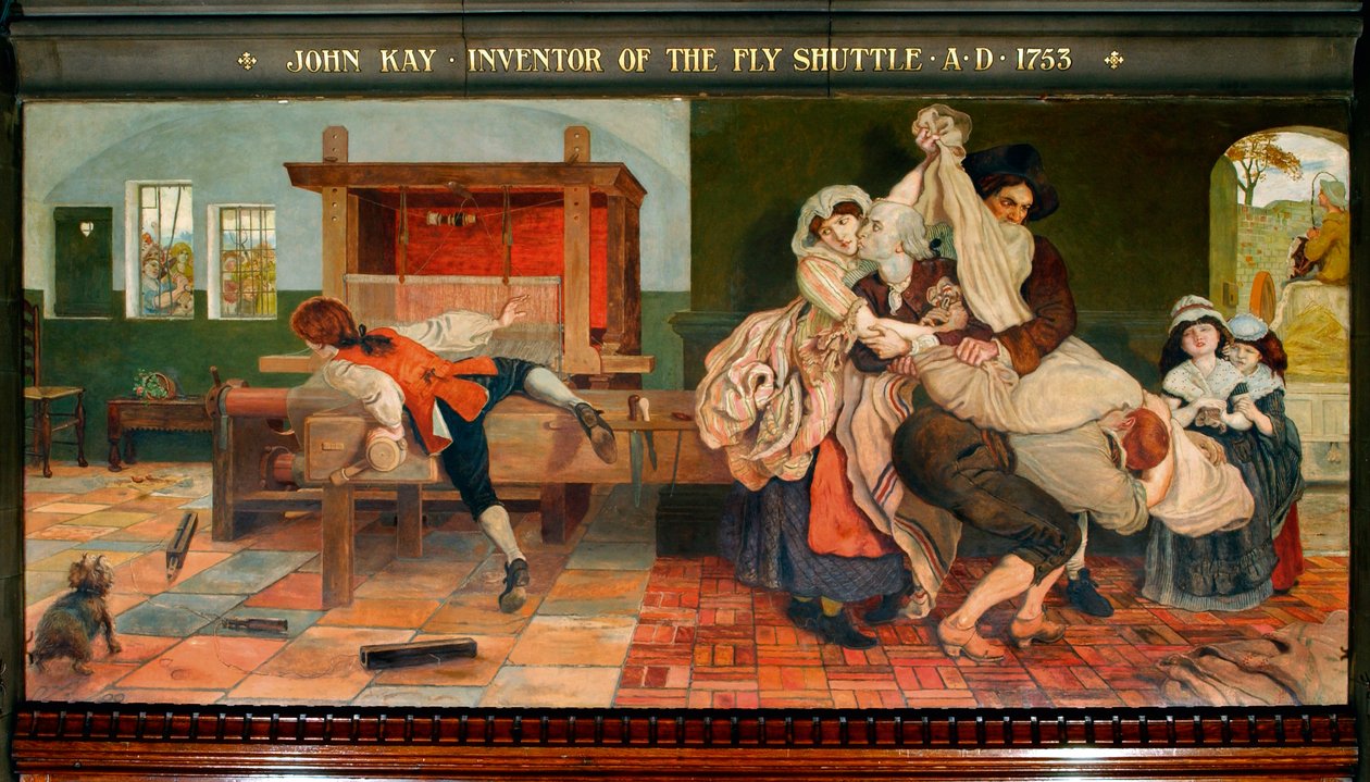 John Kay opfinder af flyvefærgen AD 1753 af Ford Madox Brown